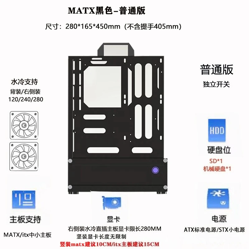 Chasis Abierto 240/360 Refrige - Atx Case reseña y precio